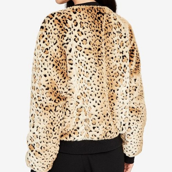 RACHEL Rachel Roy Faux-Fur Bomber Jacket Used - Picture 2 of 5